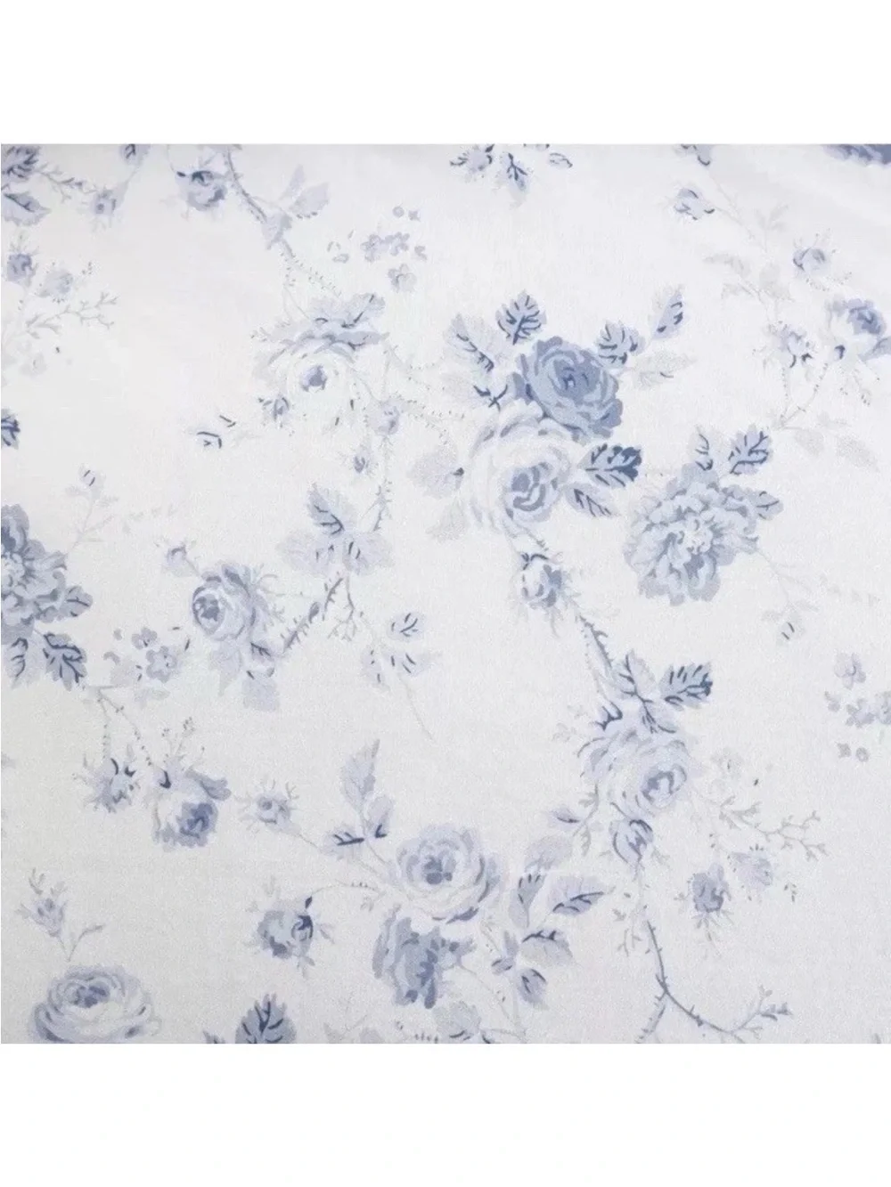 Laura Ashley Belinda Twin XL Blue Floral Reversible Cotton Comforter Set 2pc